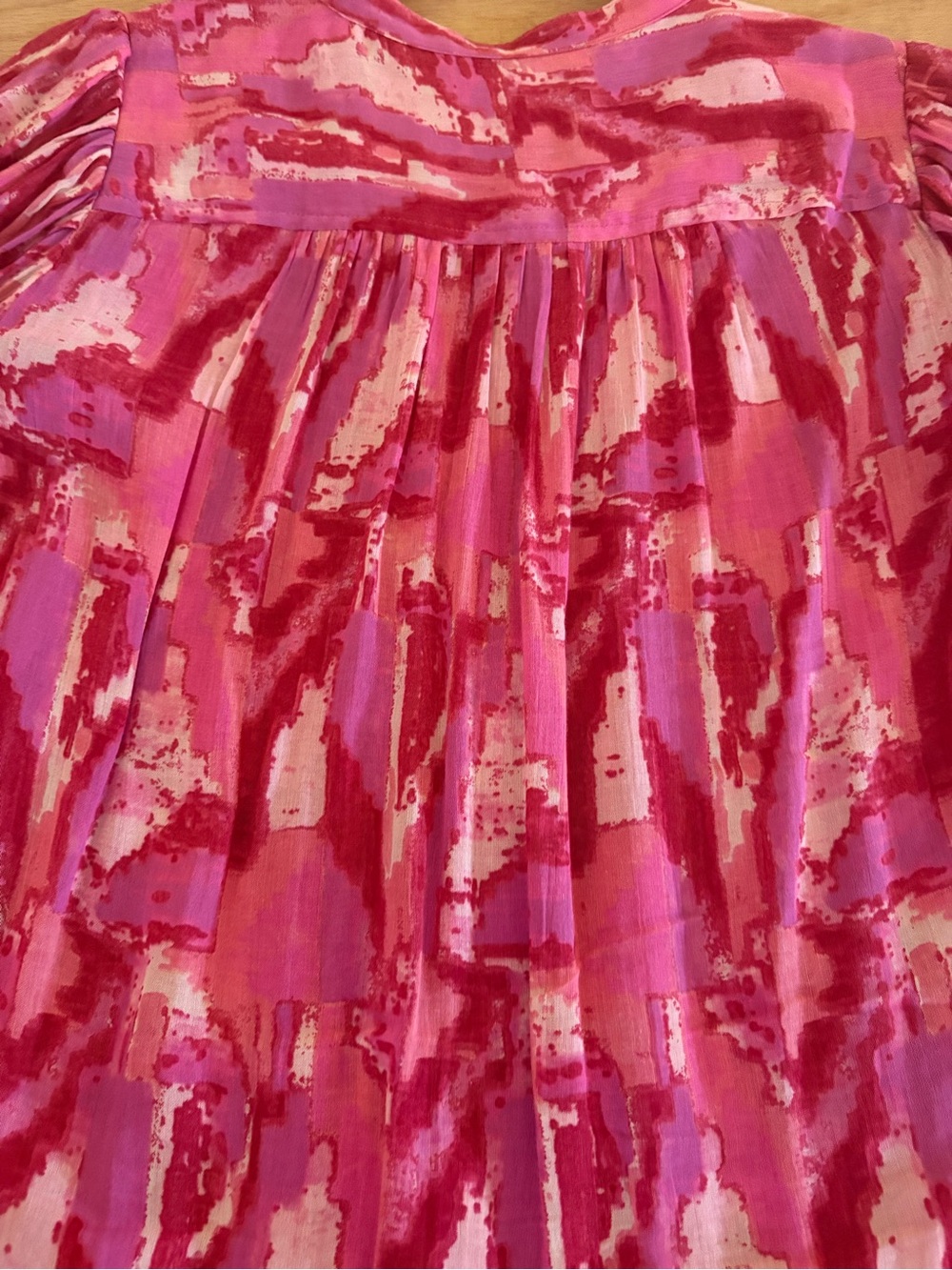 ba&sh Pink Red Abstract Button-Front Blouse - Picture 3 of 3